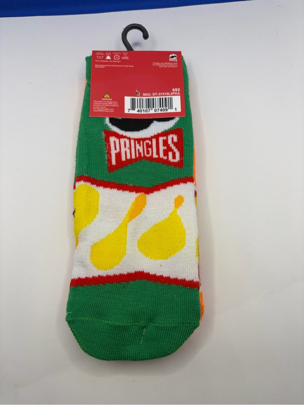 Pringles Novelty Ankle Socks 2-Pack One Size Fits Most NWT Chips Snack Food - Picture 2 of 3